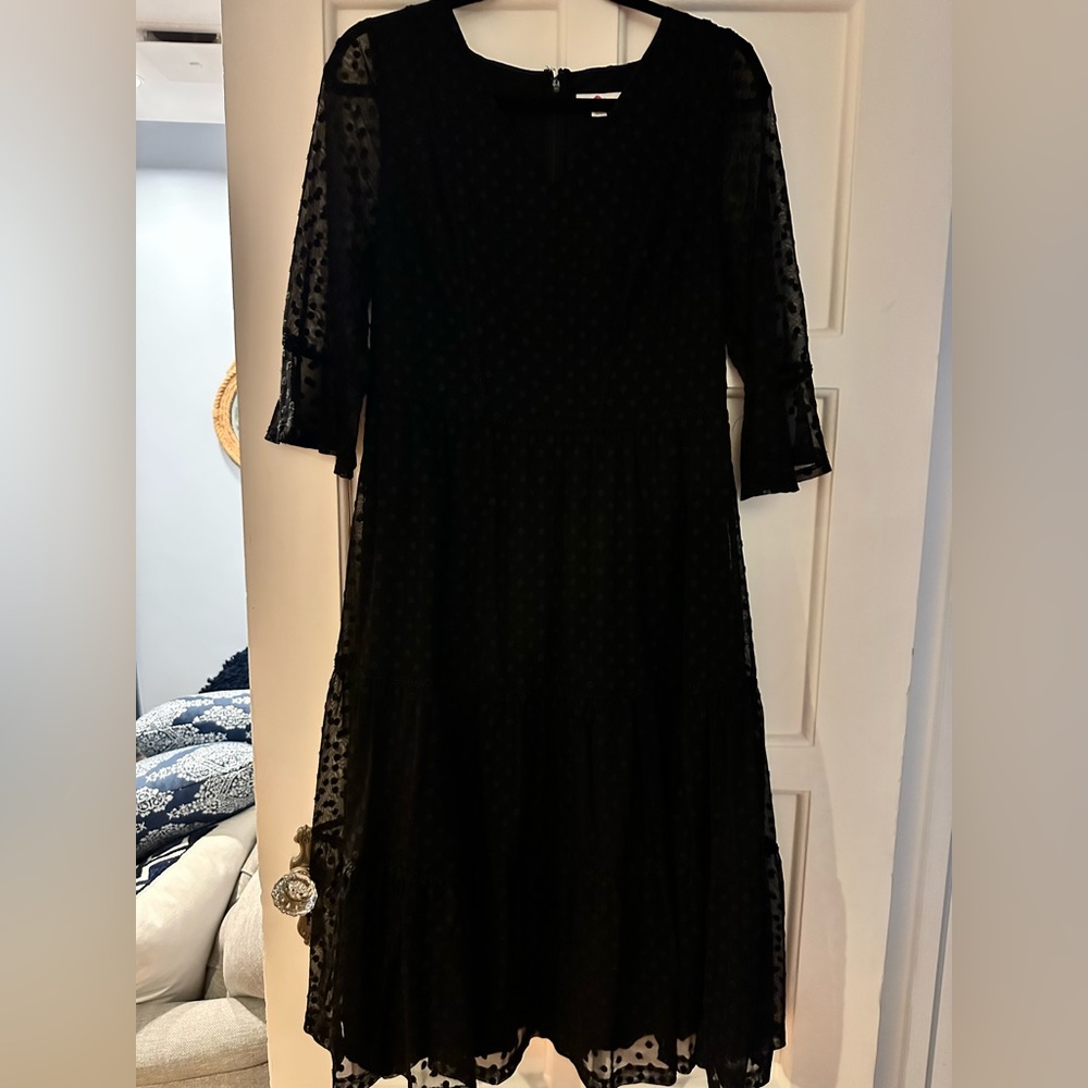 BODEN - Stunning black dress. 3/4 sleeves. MIDI length. Size US 10 Never worn.